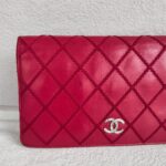 Chanel Wallet Red Leather with Silver Hardware #RKOL-7 - Image 3