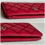 Chanel Wallet Red Leather with Silver Hardware #RKOL-7 - Image 10