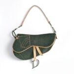 Dior Saddle Bag Grey Denim with Patent Leather and Silver Hardware #RYES-1