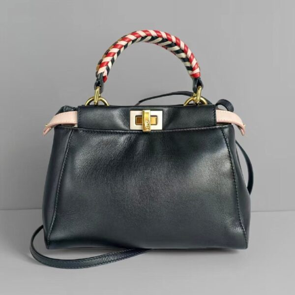Fendi Mini Peekaboo Black Calf Leather with Gold Hardware #RKTR-1