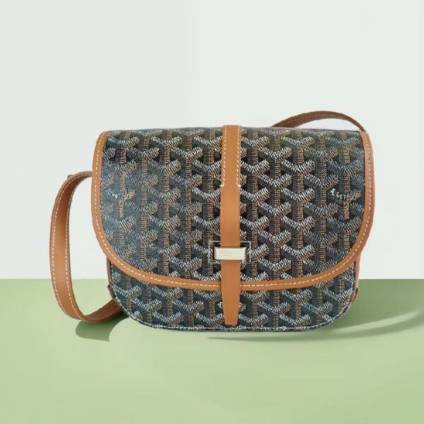 Goyard Belvedere PM Goyardine CanvasSmooth Calfskin with Silver Hardware #GUUEC-1