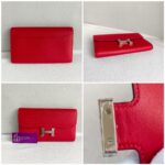 Hermes Constance Wallet Red Epsom Leather with Palladium Plated Hardware #RKRE-2 - Image 2