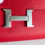 Hermes Constance Wallet Red Epsom Leather with Palladium Plated Hardware #RKRE-2 - Image 16