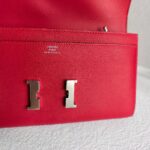 Hermes Constance Wallet Red Epsom Leather with Palladium Plated Hardware #RKRE-2 - Image 15