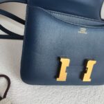 Hermes Constance lll 18cm Mini 7U Bleu Navy Swift Leather with Gold Plated Hardware #RKRE-1 - Image 17