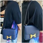 Hermes Constance lll 18cm Mini 7U Bleu Navy Swift Leather with Gold Plated Hardware #RKRE-1 - Image 33