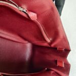 Hermes Jypsiere Eclat 34cm Marron d 'Inde /Rouge H Clemence Leather with Palladium Harware #RKSS-1 - Image 35