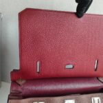 Hermes Jypsiere Eclat 34cm Marron d 'Inde /Rouge H Clemence Leather with Palladium Harware #RKSS-1 - Image 20