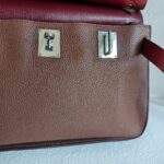 Hermes Jypsiere Eclat 34cm Marron d 'Inde /Rouge H Clemence Leather with Palladium Harware #RKSS-1 - Image 23