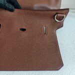 Hermes Jypsiere Eclat 34cm Marron d 'Inde /Rouge H Clemence Leather with Palladium Harware #RKSS-1 - Image 5