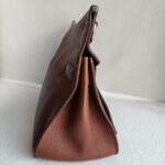 Hermes Jypsiere Eclat 34cm Marron d 'Inde /Rouge H Clemence Leather with Palladium Harware #RKSS-1 - Image 8