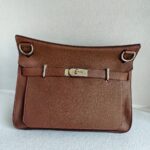 Hermes Jypsiere Eclat 34cm Marron d 'Inde /Rouge H Clemence Leather with Palladium Harware #RKSS-1 - Image 3
