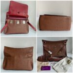 Hermes Jypsiere Eclat 34cm Marron d 'Inde /Rouge H Clemence Leather with Palladium Harware #RKSS-1 - Image 2