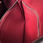 Hermes Jypsiere Eclat 34cm Marron d 'Inde /Rouge H Clemence Leather with Palladium Harware #RKSS-1 - Image 31