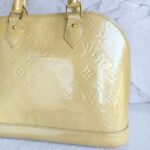LV Alma PM Yellow/Cream Monogram Vernis Leather with Gold Hardware #RURL-6 - Image 5