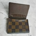 LV Card Holder Brown Damier Ebene Coated Canvas with Leather #GUUET-2 - Image 6