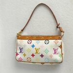 LV Pochette Accessories Multicolor Monogram Coated Canvas with Leather and Gold Hardware #RKOU-1