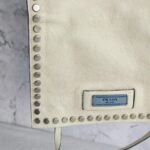 Prada 1BD082 Etiquette 2way-bag White Calf Leather with Silver Hardware #RYEY-3 - Image 4