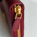 Prada Zippy Wallet Red Saffiano Leather with Gold Hardware #RKTY-1 - Image 13