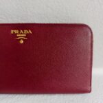 Prada Zippy Wallet Red Saffiano Leather with Gold Hardware #RKTY-1 - Image 4