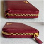 Prada Zippy Wallet Red Saffiano Leather with Gold Hardware #RKTY-1 - Image 8