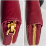 Prada Zippy Wallet Red Saffiano Leather with Gold Hardware #RKTY-1 - Image 7