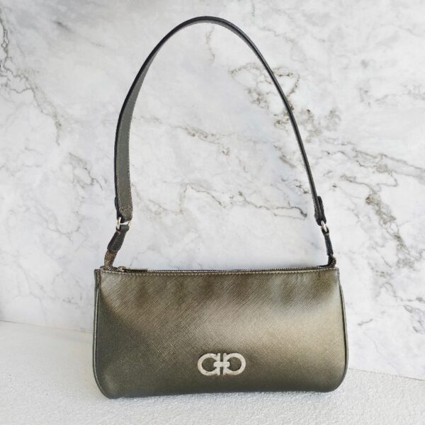 Salvatore Ferragamo Small Bag Bronze Calfskin with Silver Hardware #RYEY-4