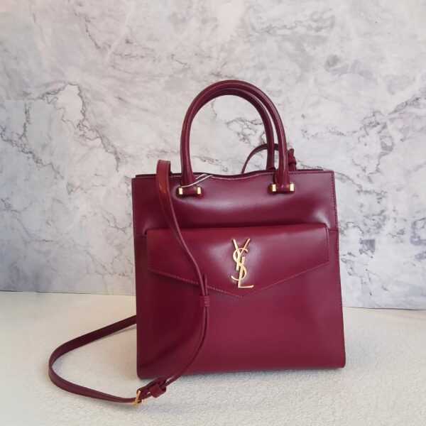 YSL Uptown Bag Red Box Leather and Gold Hardware #RYEK-1