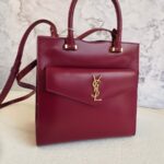 YSL Uptown Small Bag Red Box Leather and Gold Hardware #RYEK-1 - Image 3