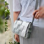 Bottega Veneta Cassette Medium Classic Metallic Silver Leather with Silver Hardware #RYLR-2