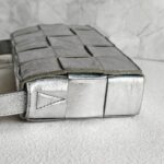 Bottega Veneta Cassette Medium Classic Metallic Silver Leather with Silver Hardware #RYLR-2 - Image 9
