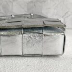 Bottega Veneta Cassette Medium Classic Metallic Silver Leather with Silver Hardware #RYLR-2 - Image 11