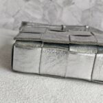 Bottega Veneta Cassette Medium Classic Metallic Silver Leather with Silver Hardware #RYLR-2 - Image 10