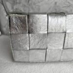 Bottega Veneta Cassette Medium Classic Metallic Silver Leather with Silver Hardware #RYLR-2 - Image 19