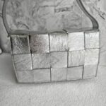 Bottega Veneta Cassette Medium Classic Metallic Silver Leather with Silver Hardware #RYLR-2 - Image 18