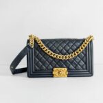 Chanel Boy Medium 25cm Black Lambskin with Gold Hardware #RYTR-1