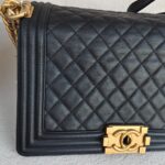 Chanel Boy Medium 25cm Black Lambskin with Gold Hardware #RYTR-1 - Image 3