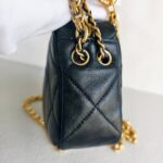 Chanel Camera Bag Black Lambskin with Gold Hardware #RKCU-1 - Image 7