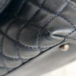 Chanel Coco Handle Medium Black/Maroon Grained Calfskin with Rustic Silver Hardware #RYKO-2 - Image 16