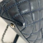 Chanel Coco Handle Medium Black/Maroon Grained Calfskin with Rustic Silver Hardware #RYKO-2 - Image 15