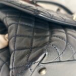 Chanel Coco Handle Medium Black/Maroon Grained Calfskin with Rustic Silver Hardware #RYKO-2 - Image 14