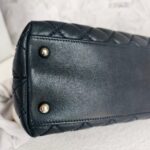 Chanel Coco Handle Medium Black/Maroon Grained Calfskin with Rustic Silver Hardware #RYKO-2 - Image 11