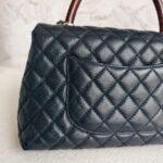 Chanel Coco Handle Medium Black/Maroon Grained Calfskin with Rustic Silver Hardware #RYKO-2 - Image 5