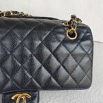Chanel Medium Double Flap Black Grained Calfskin with Gold Hardware #RYTO-1 - Image 5