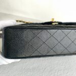 Chanel Medium Double Flap Black Grained Calfskin with Gold Hardware #RYTO-1 - Image 12