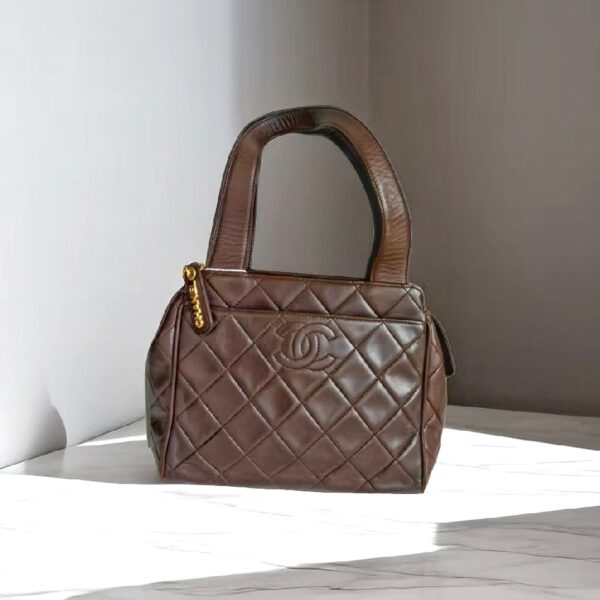 Chanel Vintage Bag Dark Brown Lambskin with Gold Hardware #RYYY-2