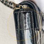 Chanel Vintage Chocolate Bar Flap Bag/Clutch Black Patent Leather with Gold Hardware #RYEU-2 - Image 10