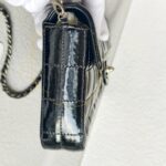 Chanel Vintage Chocolate Bar Flap Bag/Clutch Black Patent Leather with Gold Hardware #RYEU-2 - Image 12