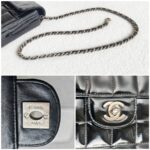 Chanel Vintage Chocolate Bar Flap Bag/Clutch Black Patent Leather with Gold Hardware #RYEU-2 - Image 24