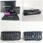 Chanel Vintage Chocolate Bar Flap Bag/Clutch Black Patent Leather with Gold Hardware #RYEU-2 - Image 2